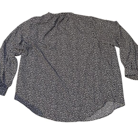 *New* Nine West Black Dot Abstract Button Front Balloon Sleeve Tunic Ladies 2X - Picture 6 of 12